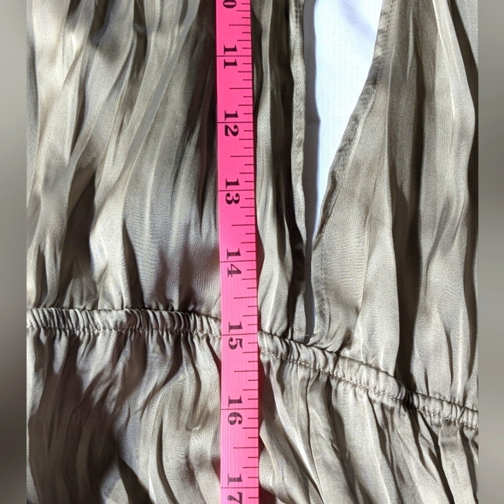NWT Zara Wrinkle Look Satin Effect Sleeveless Cut Out Midi Dress - Size XL - Picture 9 of 10